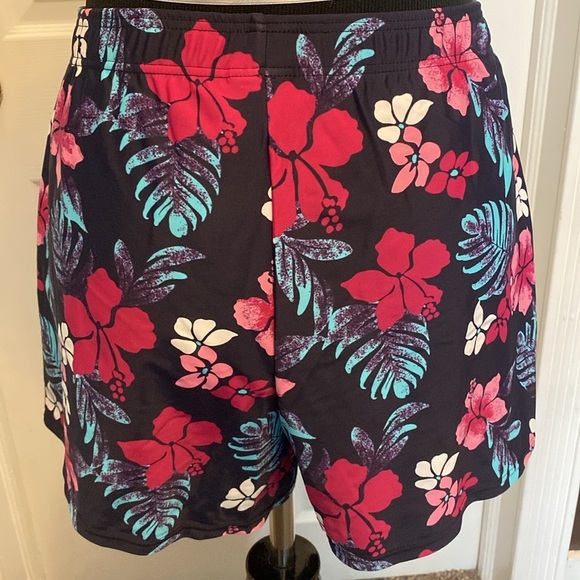 Women’s Swim Shorts Navy Blue Pink Floral sz 10 NWOT - Picture 2 of 4